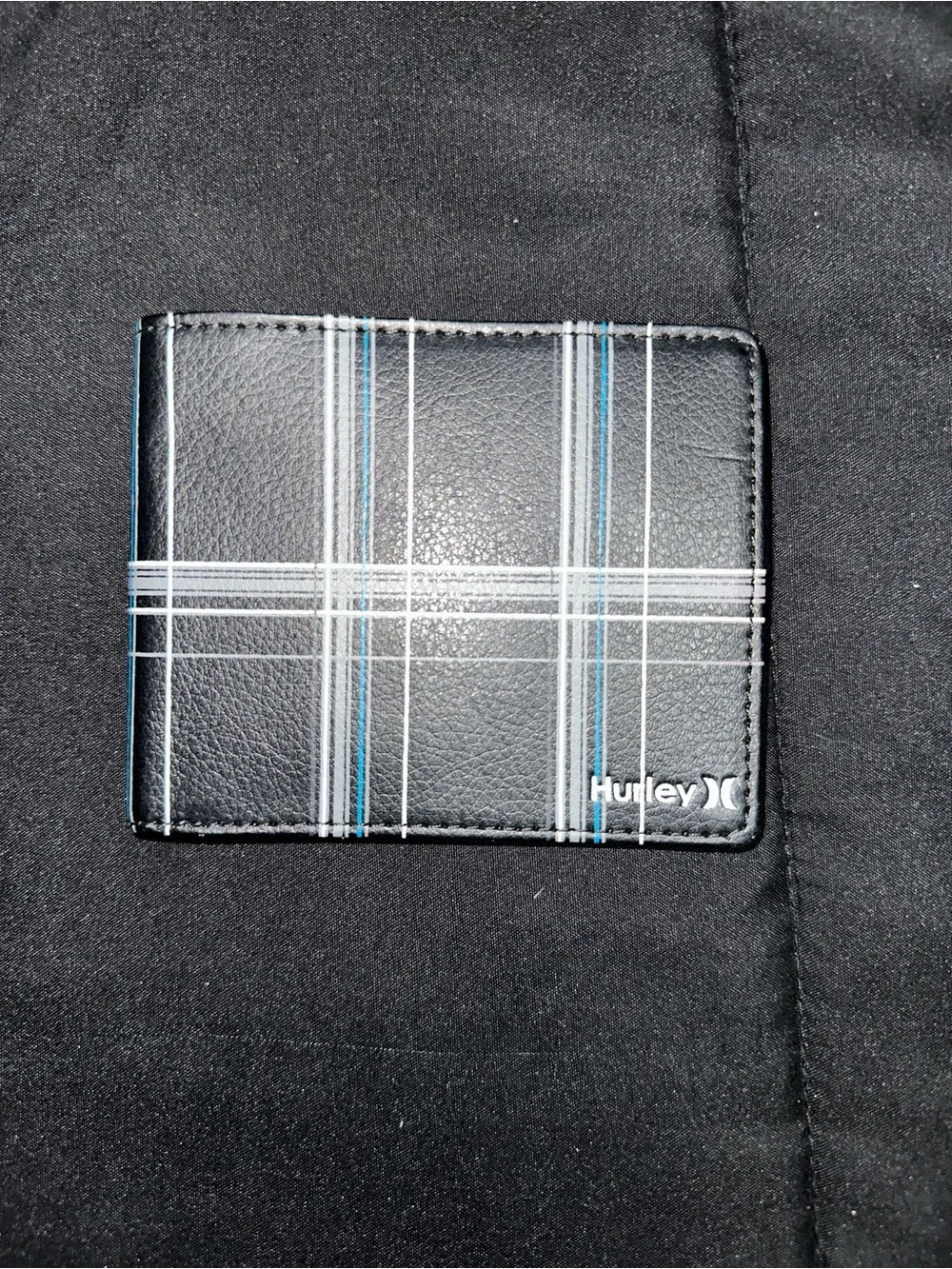Hurley Men's Bifold Wallet Amazing Condition Vintage Blue Black & White Design